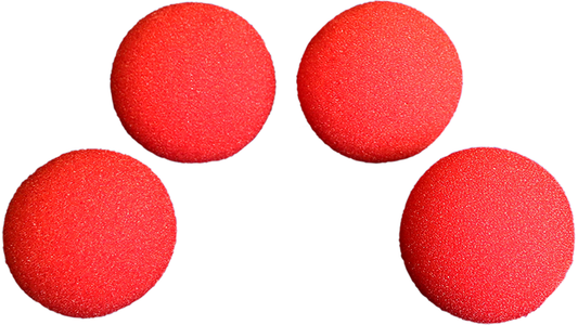 1 inch Regular Sponge Ball (Red) Pack of 4 by Magic by Gosh