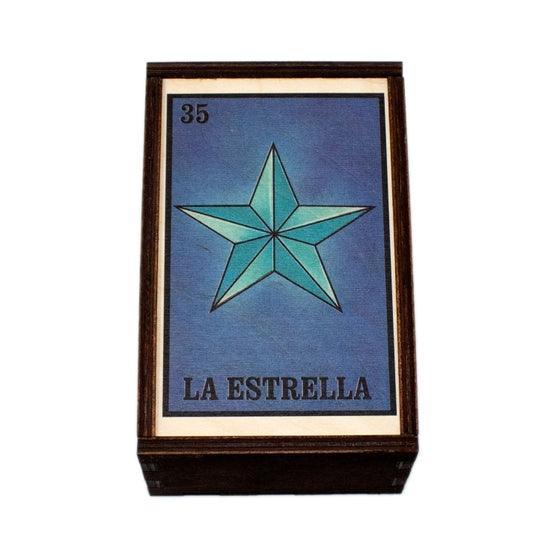 Loteria Estrella/Star Full Color Tarot Card/Stash Box 4"x6"