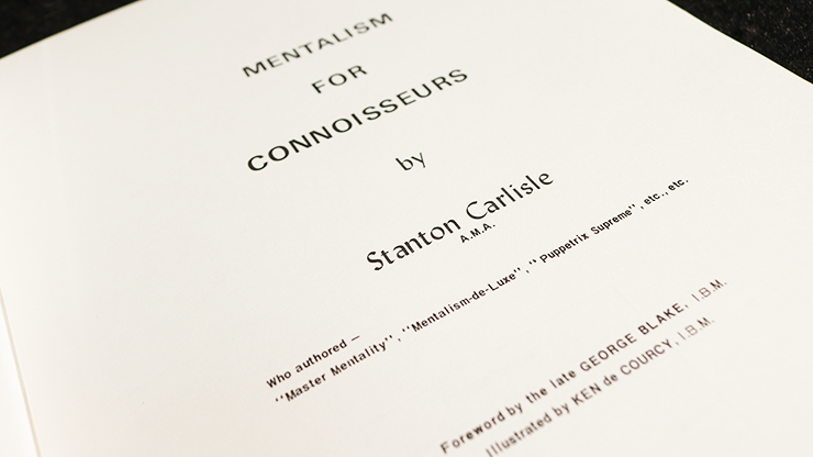 Mentalism for Connoisseurs by Stanton Carlisle - Book