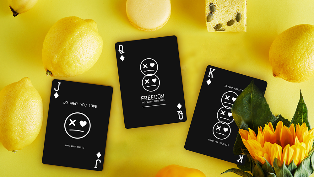 Keep Smiling Black V2 Playing Cards by Bocopo