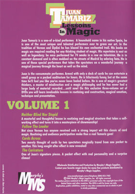 Lessons in Magic Volume 1 by Juan Tamariz - DVD