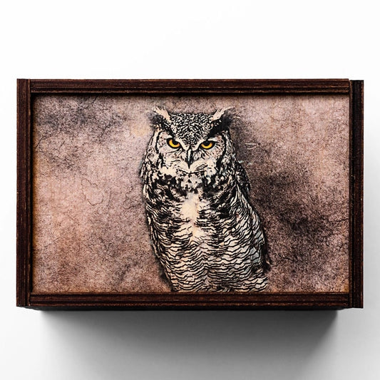 Owl Full Color Tarot Card/Stash box 4"x6"